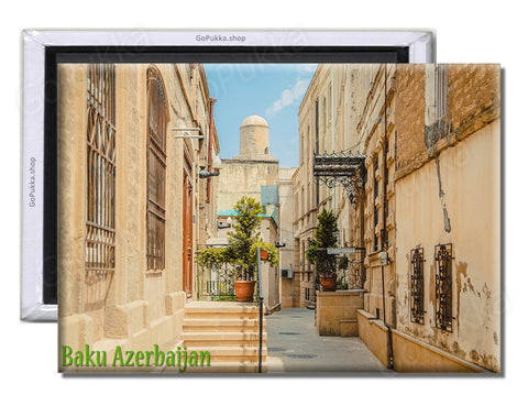 Baku Azerbaijan Side Street - Souvenir Fridge Magnet