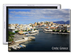 Crete Greece Boats - Souvenir Fridge Magnet