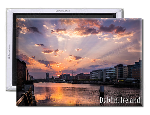 Dublin Ireland Evening - Souvenir Fridge Magnet