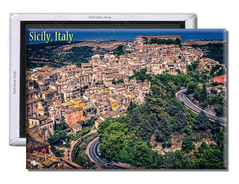 Sicily Italy Town View - Souvenir Fridge Magnet