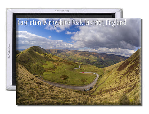 Castleton Deryshire Peak District View England UK - Souvenir Fridge Magnet