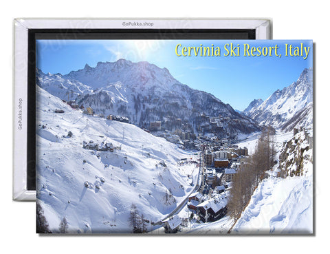 Cervinia Ski Resort Mountain - Souvenir Fridge Magnet