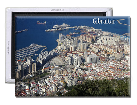 Gibraltar City Sky View - Souvenir Fridge Magnet