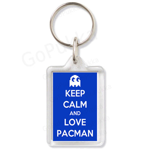 Keep Calm And Love Pacman (Blue) – Arcade Keyring