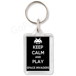 keep Calm And Play Space Invaders – Arcade Keyring