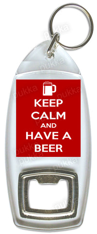 Keep Calm and Have A Beer (Red) – Bottle Opener Keyring