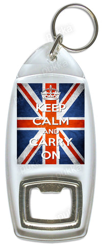 Keep Calm And Carry On (Union Jack) – Bottle Opener Keyring