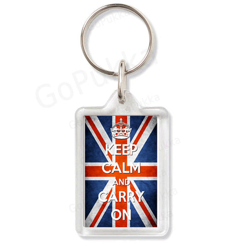 Keep Calm And Carry On (Union Jack) – Keyring