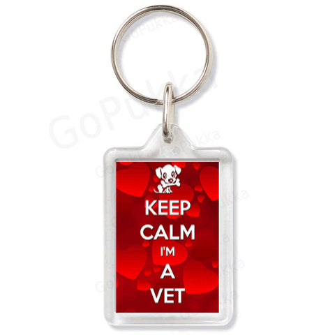 Keep Calm I'm A Vet (Hearts) – Keyring