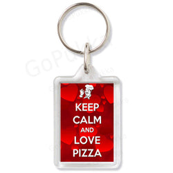 Keep Calm And Love Pizza – Keyring