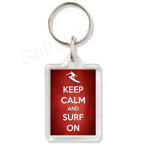 Keep Calm And Surf On – Keyring