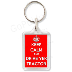 Keep Calm And Drive Yer Tractor (Red) – Keyring