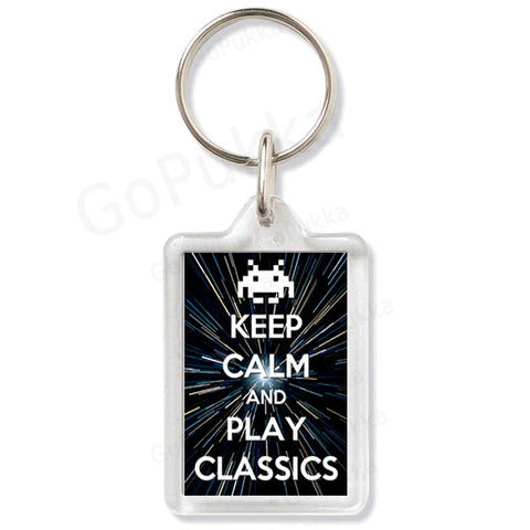 Keep Calm And Play Classics (Arcade) – Keyring