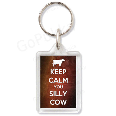 Keep Calm you Silly Cow – Keyring