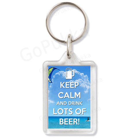 Keep Calm And Drink Lots Of Beer – Keyring