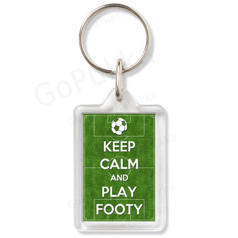 Keep Calm And Play Footy – Keyring