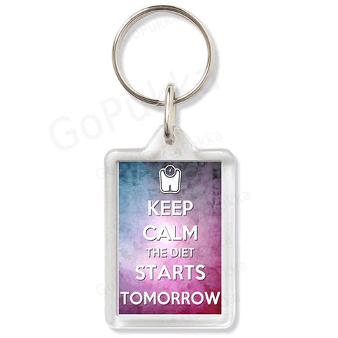 Keep Calm The Diet Starts Tomorrow – Keyring