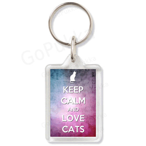 Keep Calm And Love Cats – Keyring