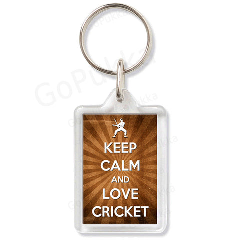 Keep Calm And Love Cricket – Keyring