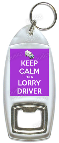 Keep Calm I'm A Lorry Driver (Purple) – Bottle Opener Keyring