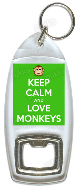 Keep Calm And Love Monkeys – Bottle Opener Keyring