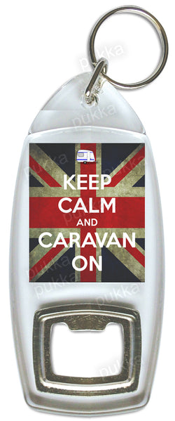 Keep Calm And Caravan On – Bottle Opener Keyring