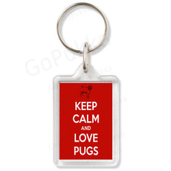 Keep Calm And Love Pugs (Red) – Keyring