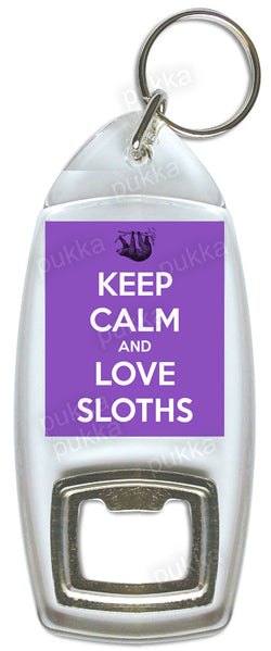 Keep Calm And Love Sloths – Bottle Opener Keyring