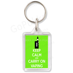 Keep Calm And Carry On Vaping (Green) – Keyring