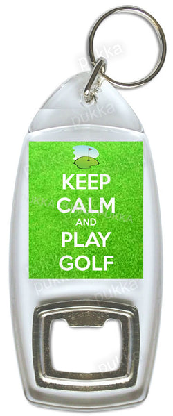 Keep Calm And Play Golf – Bottle Opener Keyring