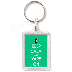 Keep Calm And Vape On (Green) – Keyring