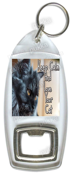 Keep Calm And Love Your Cat – Bottle Opener Keyring