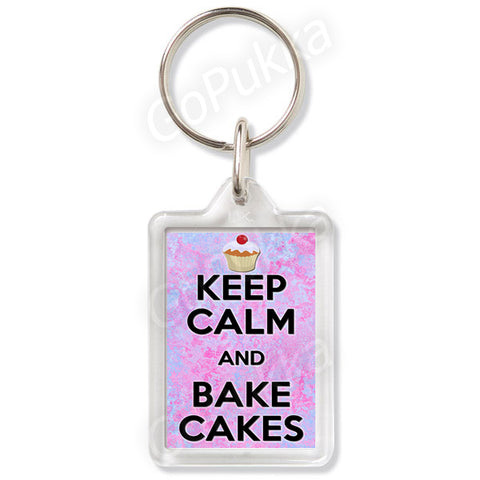 Keep Calm And Bake Cakes – Keyring