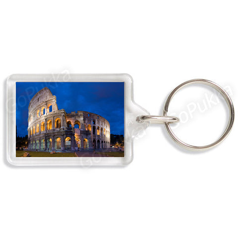 Colosseum In Italy / Night Photo of Historical Land Mark – Souvenir Keyring