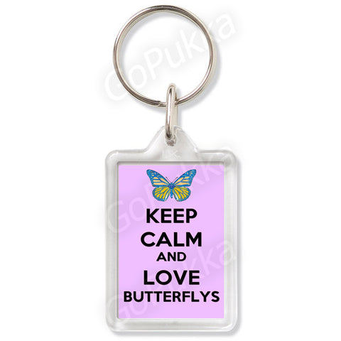 Keep Calm And Love Butterflys - Keyring